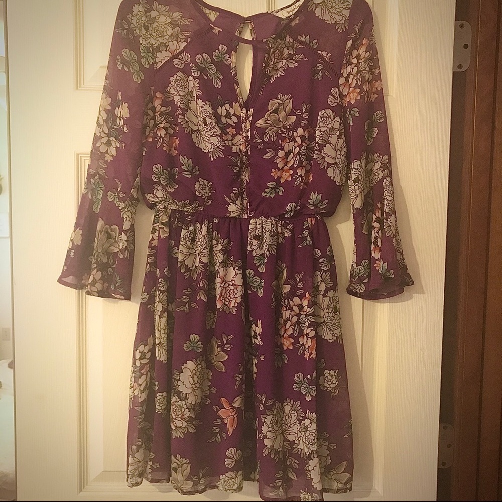 Women’s- Purple Floral Mini Dress